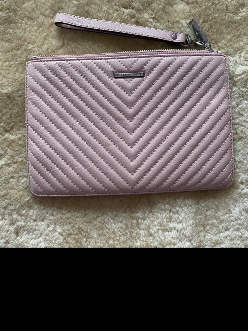 Rebecca Minkoff Quilted Blush Wristlet Clutch